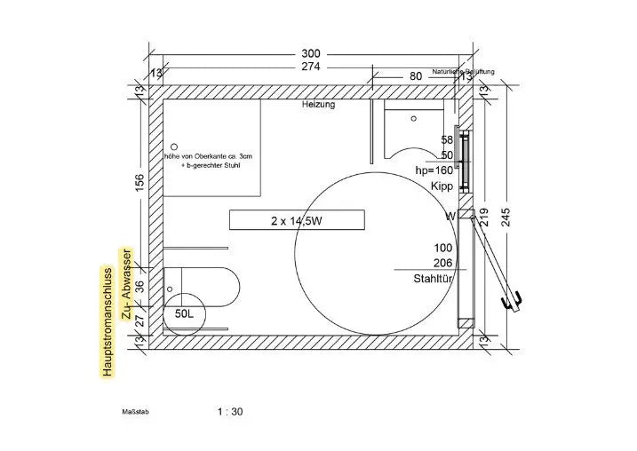 Contentor sanitário de 7,35 m²