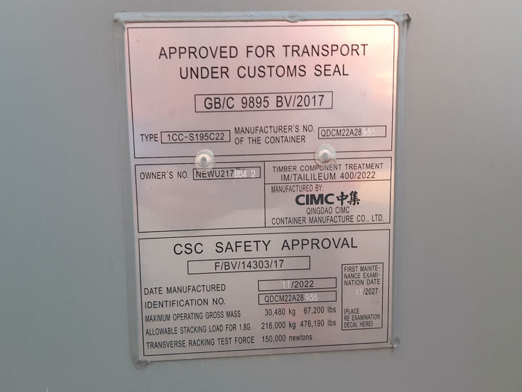 Contentor de 20 pés  NVR