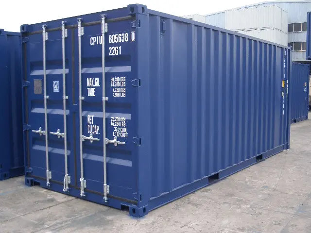 Disposição de prateleiras em contentor de 20 pés