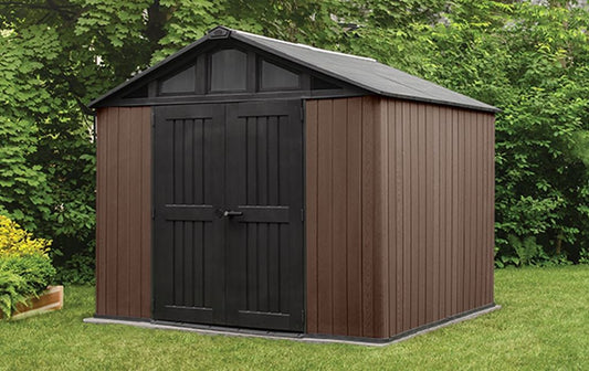 Caseta cobertizo resina jardin stronghold 10 x 8 keter marron