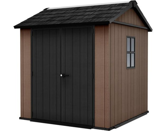 Caseta cobertizo resina jardin newton 775 keter con puerta lateral