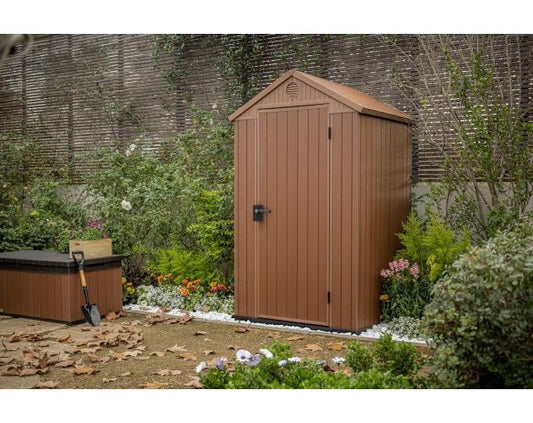 Caseta cobertizo resina jardin darwin 4x4 marron keter