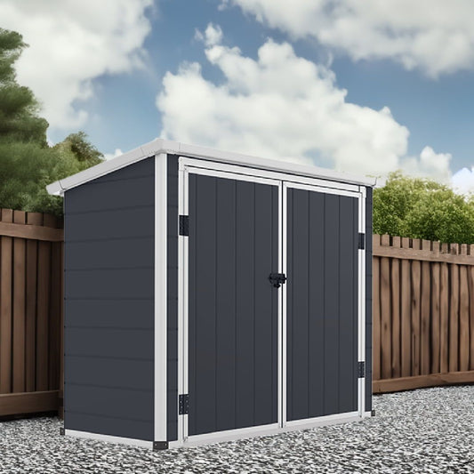 Caseta cobertizo de resina Gardiun noa 7,29 m2 exterior con suelo y puerta