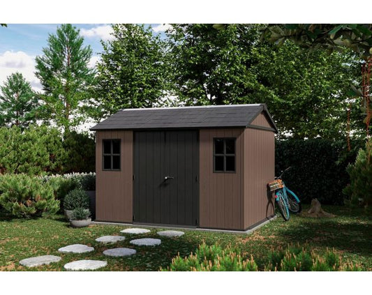 Caseta cobertizo resina jardin newton 1175 keter con puerta lateral