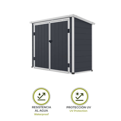 Caseta cobertizo de resina Gardiun noa 7,29 m2 exterior con suelo y puerta