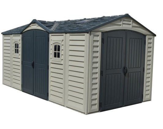 CASETA COBERTIZO PVC JARDIN APEX PRO PLUS 10.5 X 8 DURAMAX